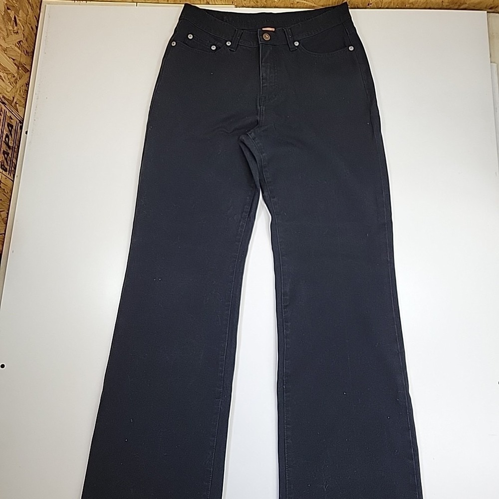 Christopher Blue WIDE LEG Women's Jeans‎ Size 12 Midrise Black Dark Wash Stretch